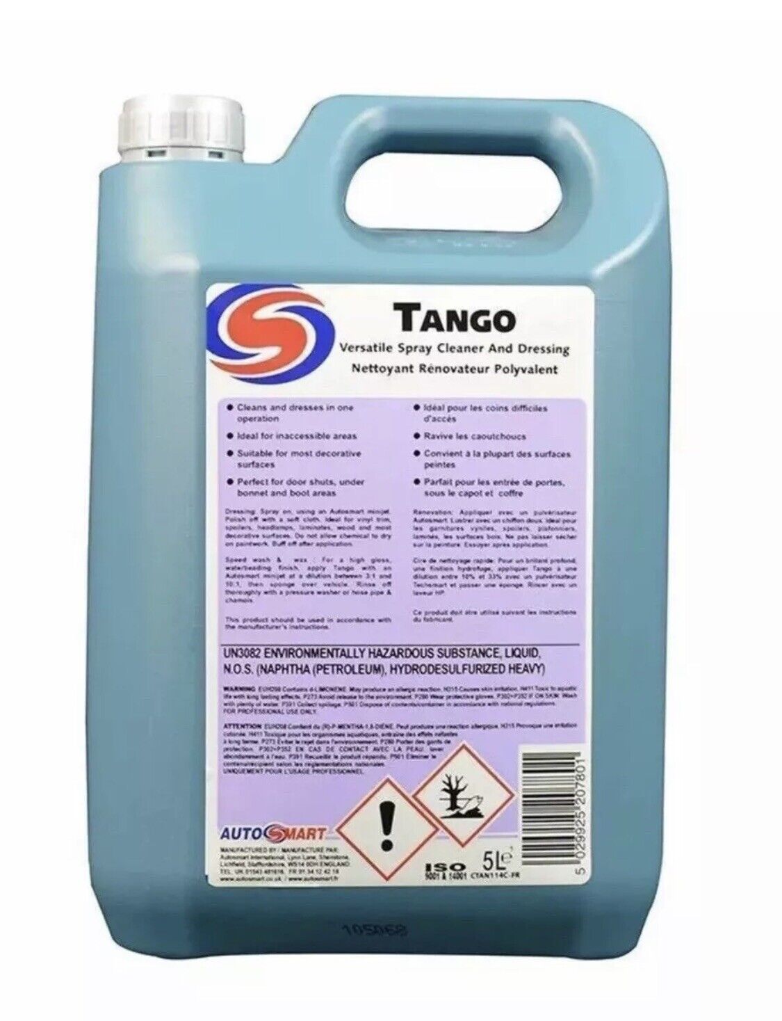 Autosmart TANGO Cleaner & Dressing Car Care Cleaning Valet Versatile 5L FREE P&P