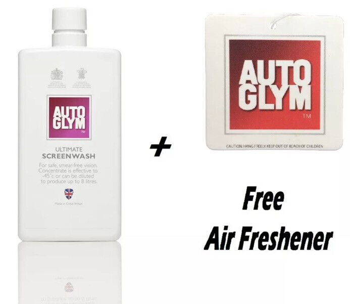 3 x Autoglym Ultimate Screenwash Screen Wash 500ml & Free Air Freshener