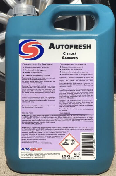 3 x AUTOSMART AUTOFRESH *CITRUS* Concentrated Liquid Car Air Freshener ODOUR 5L