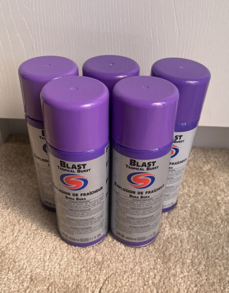 5 x AUTOSMART BLAST TROPICAL BURST FRESHENER 400ML,CAR HOME OFFICE GYM NEW 2023