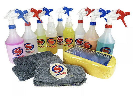 Autosmart Car Cleaning Kit Full Valet Pack Car Care Wash Polish Sponge Shampoo