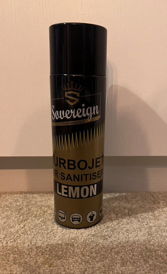 SOVEREIGN LEMON TURBOJET AIR SANITISER CAR HOME OFFICE FRESHENER SPRAY FREE P&P