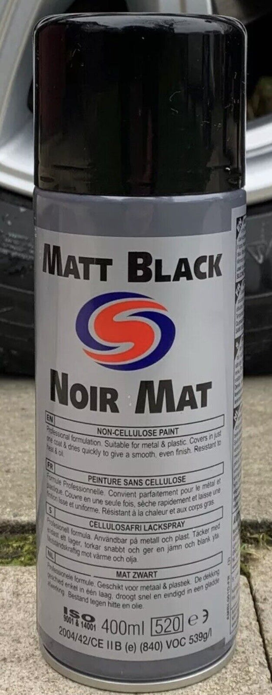 12 x Autosmart Matt Black Paint 400ml (Black spray for car metals plastics)TRADE