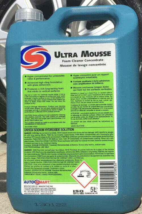 AUTOSMART ULTRA MOUSSE FOAMING SURFACE CLEANER 5L - CAR WASH VALETING -SNOW FOAM