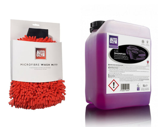 2 x Autoglym Trade Professional Car Shampoo + Wash Mitt 5L 5 Litre Free Postage