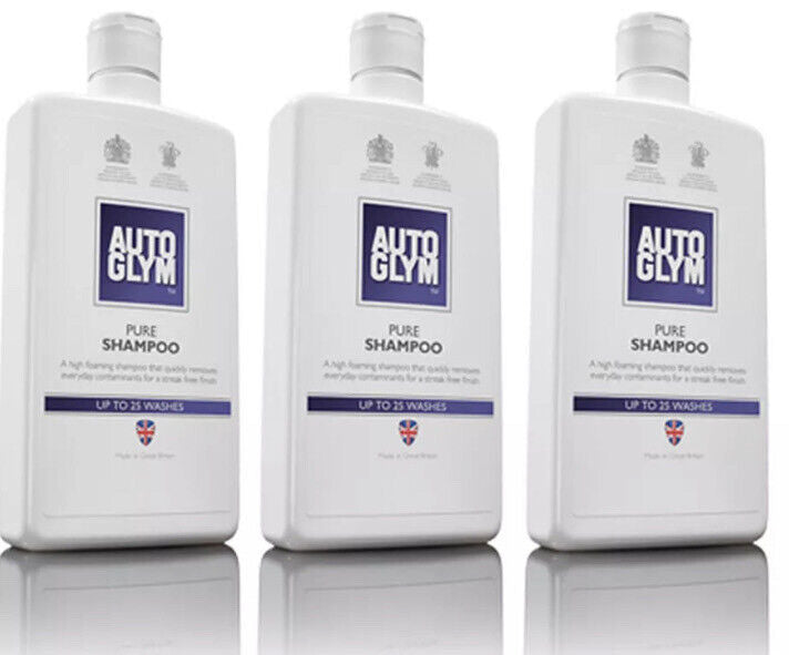 3 x Autoglym Foam Shampoo Car Wash Cleaning Bodywork Gloss Valeting Finish 1 L