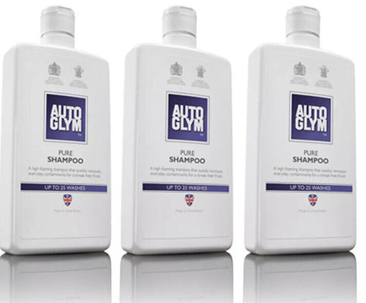 3 x Autoglym Foam Shampoo Car Wash Cleaning Bodywork Gloss Valeting Finish 1 L