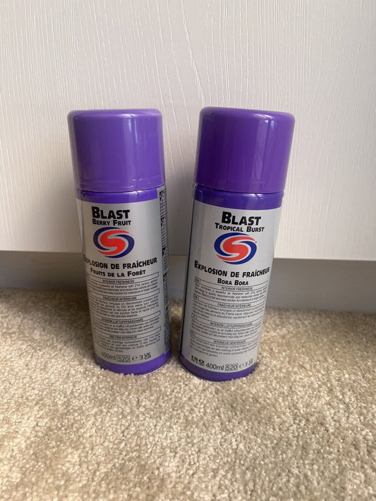 2 X Autosmart Blast air freshener - BERRY & TROPICAL BURST car/home FREE P&P