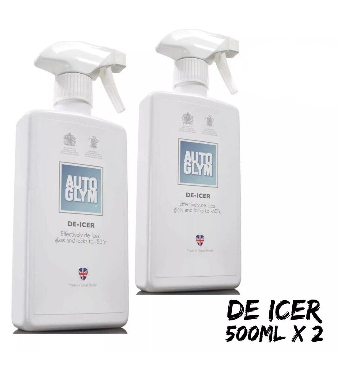 2x AutoGlym De-Icer DeIcer 500ml - High Performance Winter Formula BUNDLE DEAL