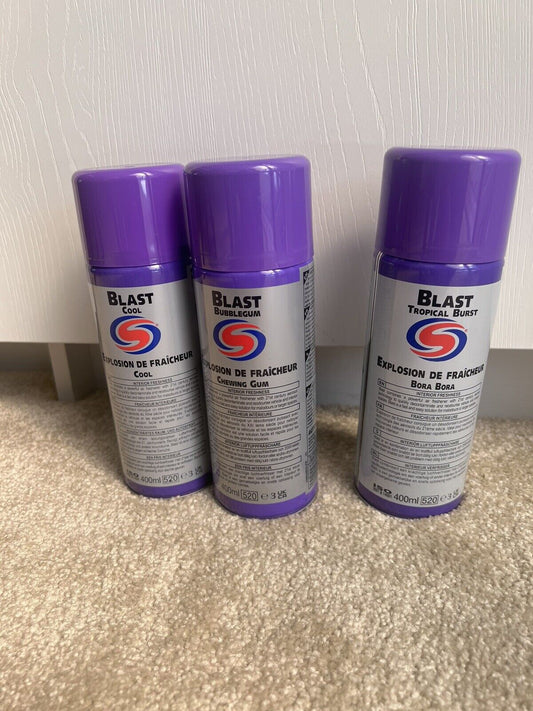 3 X Autosmart Blast air freshener - COOL, BERRY & TROPICAL BURST car/home