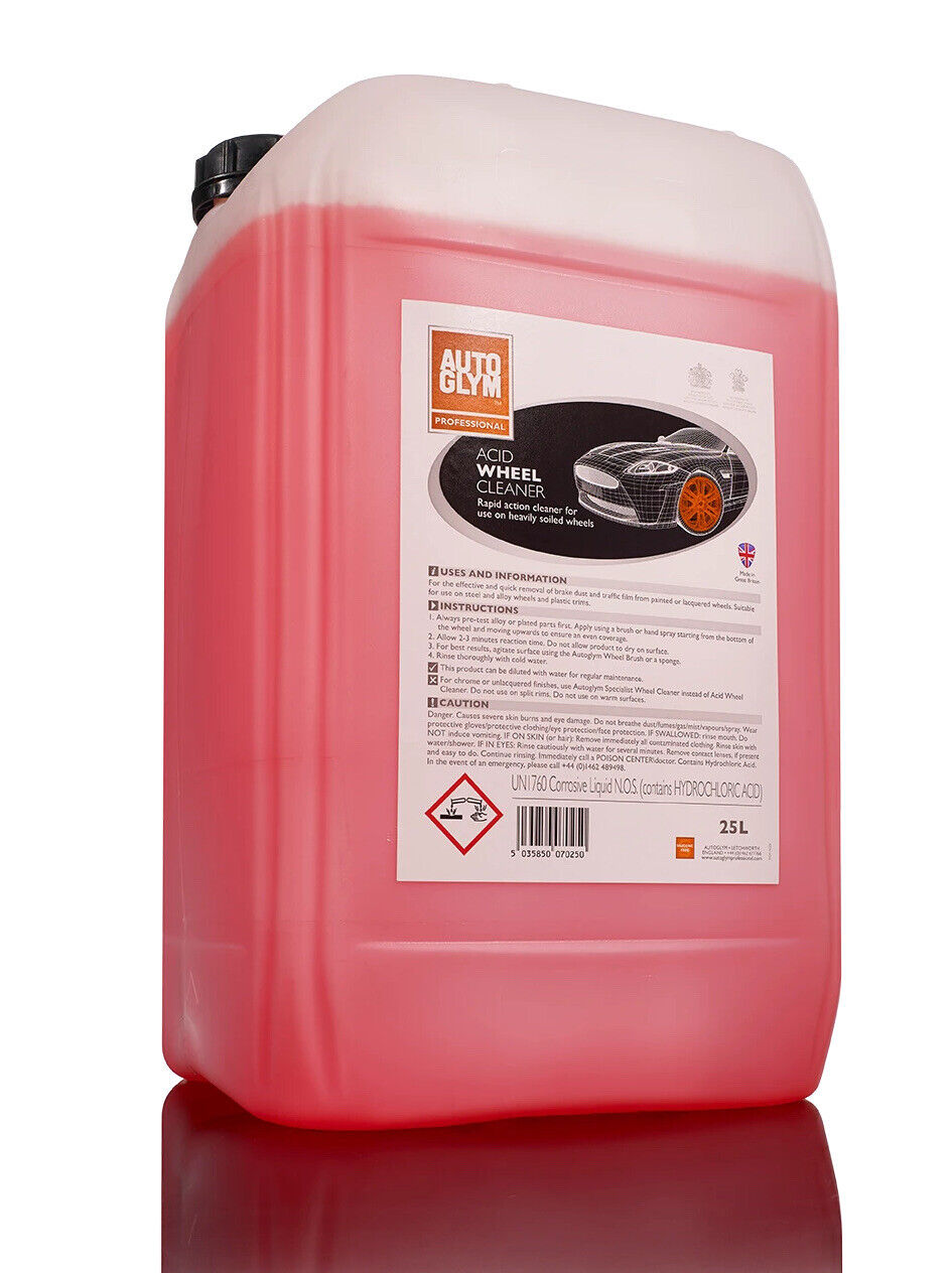 GENUINE AUTOGLYM ACID WHEEL CLEANER ALLOY PLASTIC BRAKE DUST CLEANER 25L ACIDIC