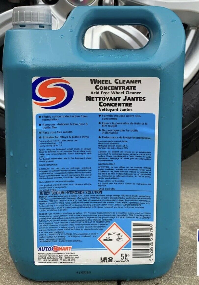 3 x Autosmart Wheel Cleaner Concentrate 5 Litre 5L (Powerful acid-free Foam CAR)