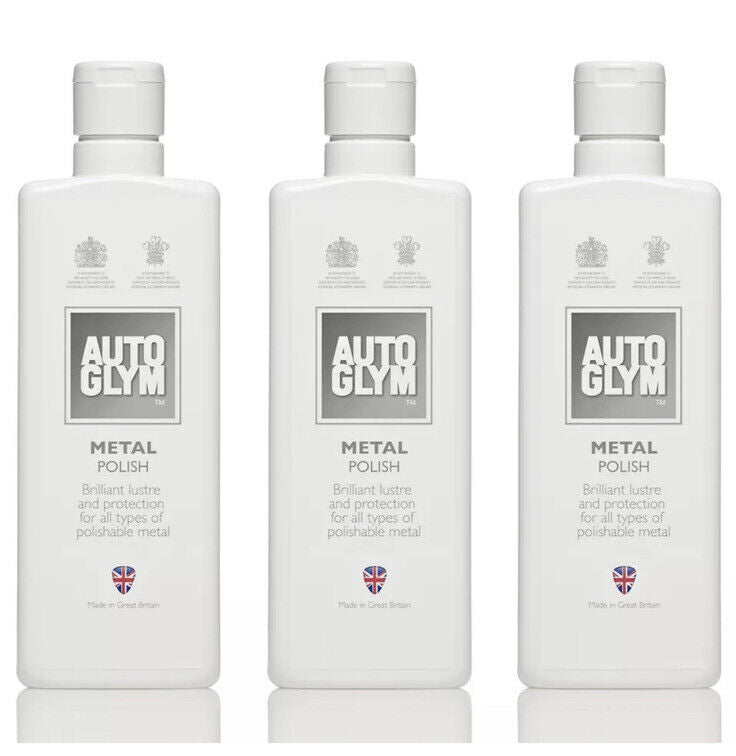 3 X Autoglym Metal Polish Car Motorbike Motorcycle  Compound Cream Steel Chrome