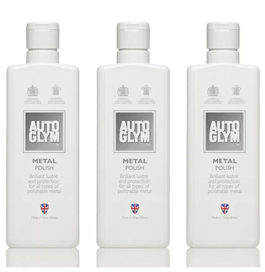 3 X Autoglym Metal Polish Car Motorbike Motorcycle  Compound Cream Steel Chrome