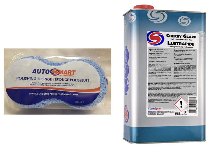 AUTOSMART CHERRY GLAZE FAST WAX High Gloss Car Care Shine FREE SPONGE 5L