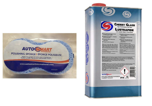 AUTOSMART CHERRY GLAZE FAST WAX High Gloss Car Care Shine FREE SPONGE 5L