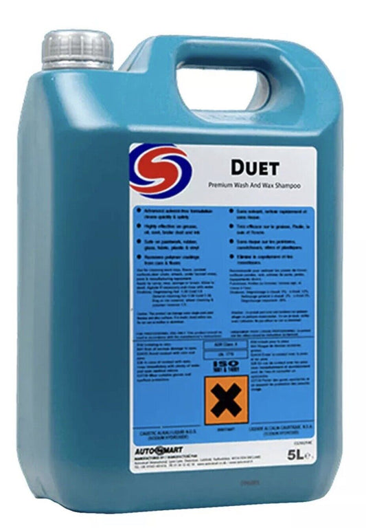 3 x AutoSmart Car Cleaning Duet Shampoo Wash & Wax Safe Cleaner 5L