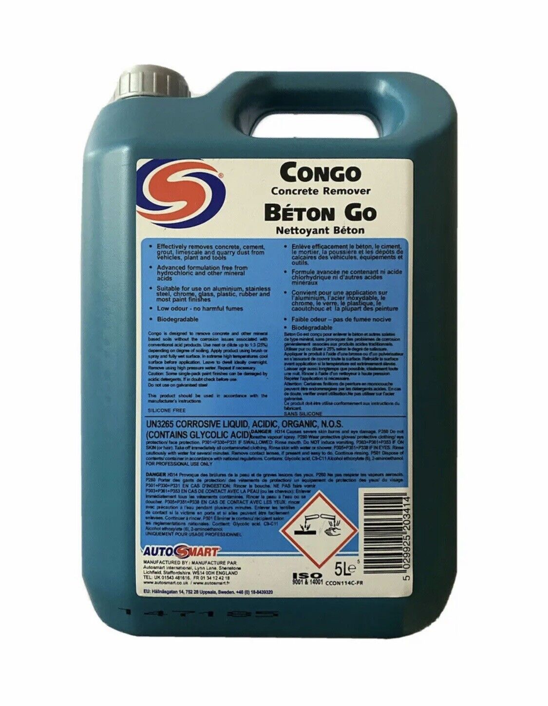 Autosmart Congo 5L - Concrete Remover FREE DELIVERY ?? ?? Trade Product