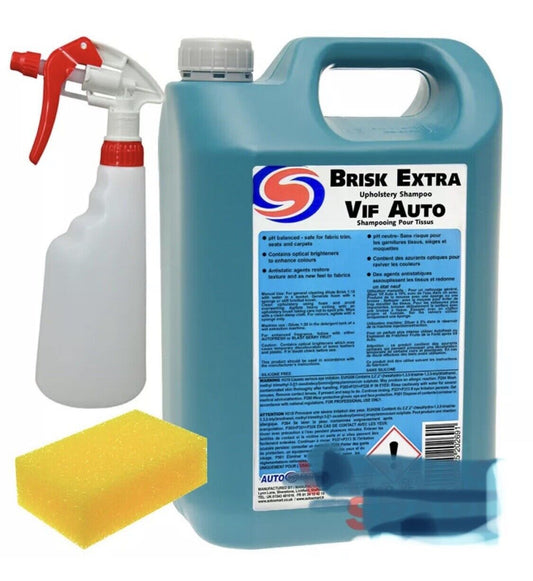 AUTOSMART BRISK EXTRA 5 LITRE - UPHOLSTERY CLEANER -TRADE - MANUAL & MACHINE USE