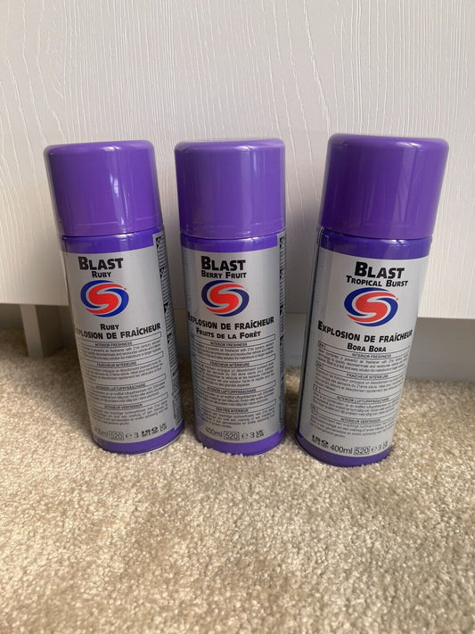 3 X Autosmart Blast air freshener - RUBY, BERRY & TROPICAL BURST car/home