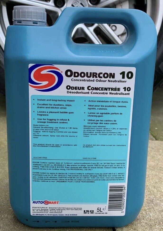 3 x Autosmart Odourcon 10 *BubbleGum* Concentrated Liquid Car Freshener ODOUR 5L