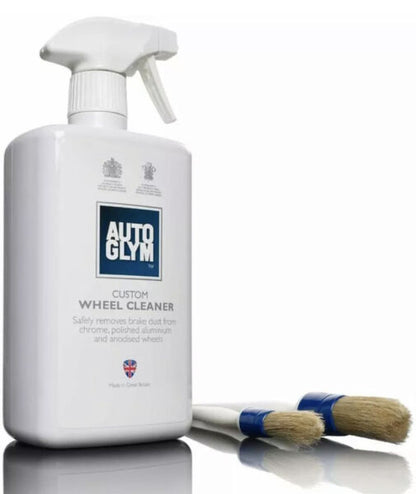 1L Autoglym Custom Wheel Cleaner Complete Kit + 2 Wheel Brushes Detailing Kit