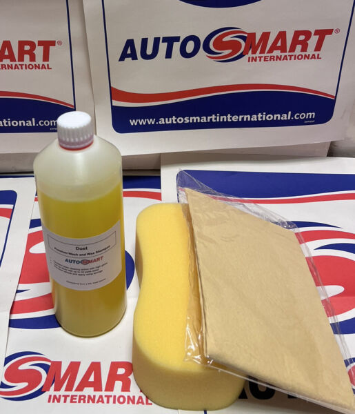 AutoSmart Car Cleaning Duet Shampoo Wash & Wax Safe Cleaner 1 L Sponge & Chamois