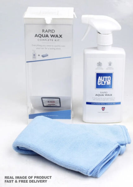 6 x AUTOGLYM Rapid Aqua Wax Complete Kit Shine 2 x  Cloths FREE DELIVERY