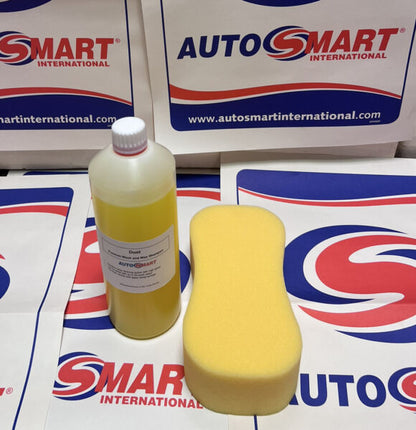 AutoSmart Car Cleaning Duet Shampoo Wash & Wax Safe Cleaner 1 L Sponge & Chamois