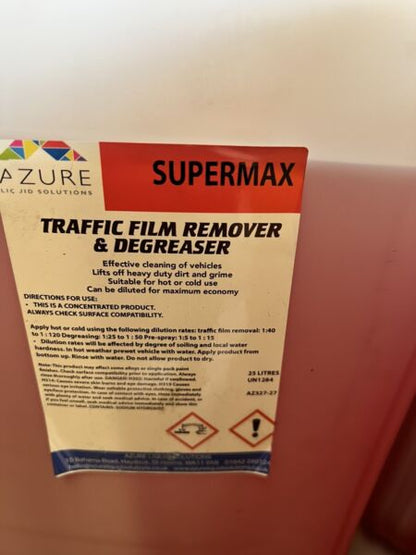 Azure Supermax Traffic Film Remover TFR Advanced Cleaning For All Vehicles - 25L