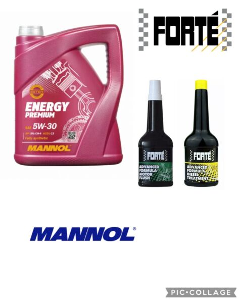 3 x Mannol Premium 5w30 Fully Synthetic 5L Forte Engine Flush + Diesel Treatment