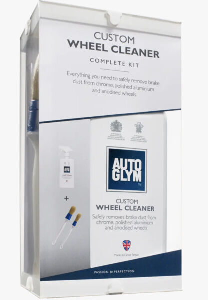 1L Autoglym Custom Wheel Cleaner Complete Kit + 2 Wheel Brushes Detailing Kit