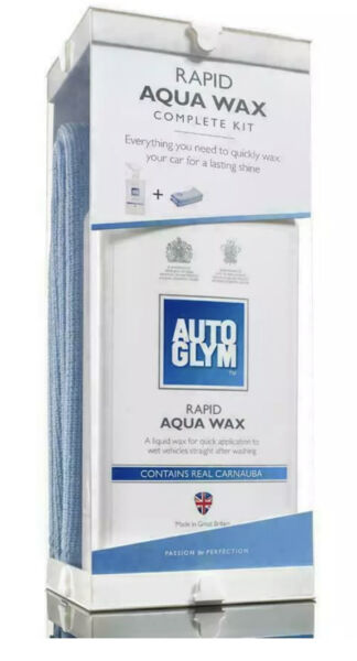 AUTOGLYM Rapid Aqua Wax Complete Kit Shine 2 x Microfibre Cloths - FREE DELIVERY