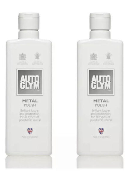 2 X Autoglym Metal Polish Car Motorbike Motorcycle  Compound Cream Steel Chrome