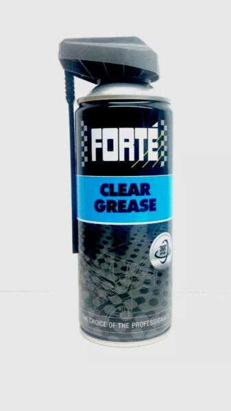 New Forte Clear Grease 400ml Spray Can Lubricant Locks Hinges Catches Pivots Etc