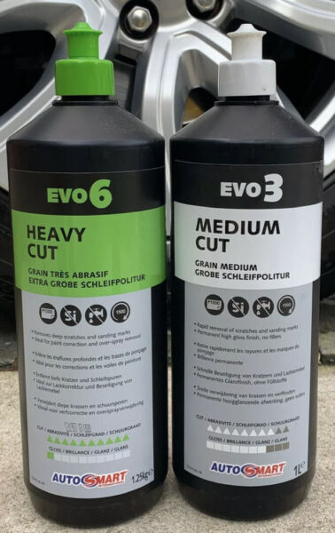 2 x Autosmart EVO 3 & EVO 6 Compounds 1L (car paint scratch removal & polish)