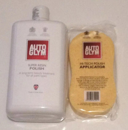 AUTOGLYM SUPER RESIN POLISH 325 ML + Bumper Trim Gel + SPONGE + MicroFibre Cloth