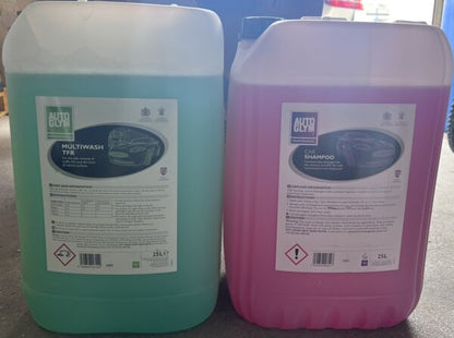 Autoglym Car Shampoo 25 L + AutoGlym Multiwash TFR 25 L + 2 x Free Wash Mitts