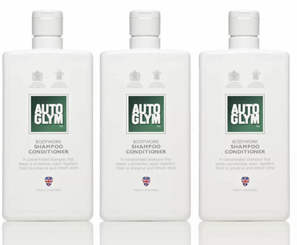 3 x Autoglym BSC500US Bodywork Shampoo Conditioner 500ml Water Repellent Film