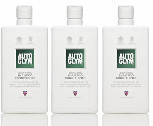 3 x Autoglym BSC500US Bodywork Shampoo Conditioner 500ml Water Repellent Film