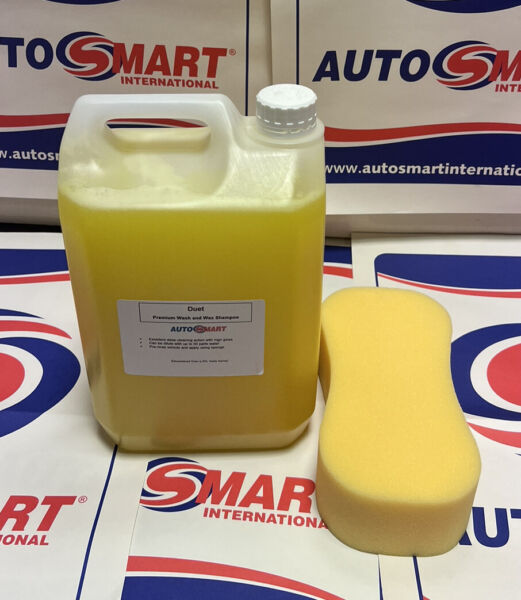 AutoSmart Car Cleaning Duet Shampoo Wash & Wax Safe Cleaner 5L SPONGE & CHAMOIS